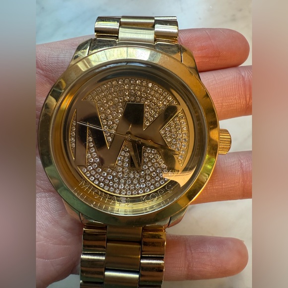 Michael Kors Gold-Tone Logo Watch - Picture 8 of 9